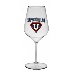 SUPERUČITELKA (ZNAK) - čirá nerozbitná sklenice na víno 470 ml