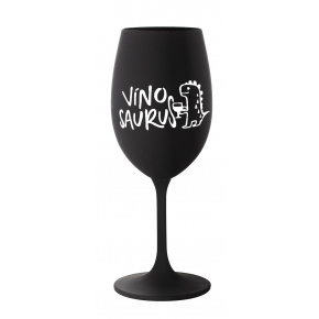 VÍNOSAURUS - černá sklenice na víno 350 ml