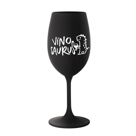 VÍNOSAURUS - černá sklenice na víno 350 ml