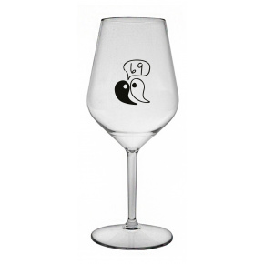 69 - čirá nerozbitná sklenice na víno 470 ml