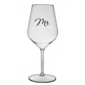 MR. - čirá nerozbitná sklenice na víno 470 ml