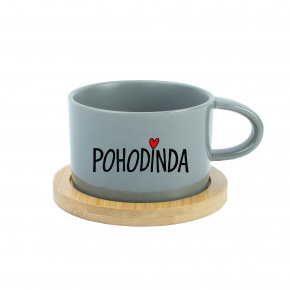 POHODINDA - šedý hrníček makronka 200 ml