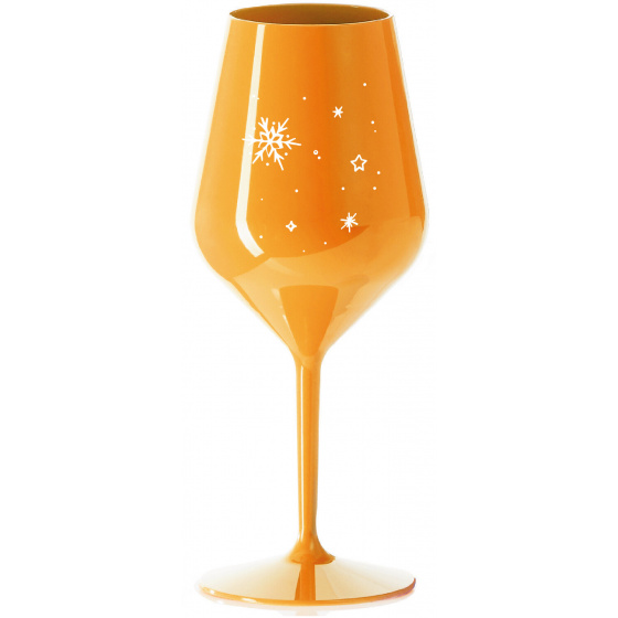 ZIMĚNKA - oranžová nerozbitná sklenice na víno 470 ml