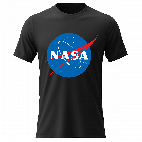 Pánské bavlněné tričko s potiskem - NASA - černé