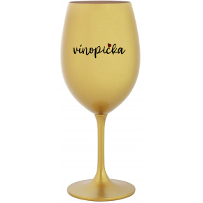 VÍNOPIČKA - zlatá sklenice na víno 350 ml
