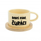 DOBRÉ RÁNO, ČURÁCI - žlutý hrníček makronka 200 ml