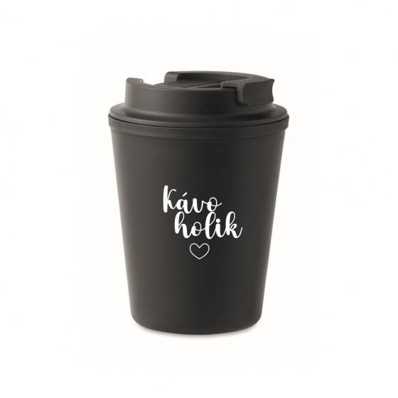 KÁVOHOLIK - černý termohrnek 300 ml