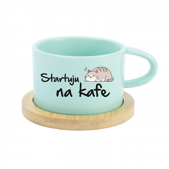 STARTUJU NA KAFE - mint hrníček makronka 200 ml