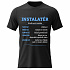 Pánské bavlněné tričko s potiskem - HODINOVÁ SAZBA - INSTALATÉR - černé