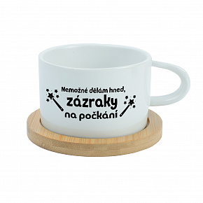 NEMOŽNÉ DĚLÁM HNED, ZÁZRAKY NA POČKÁNÍ - bílý hrníček makronka 200 ml