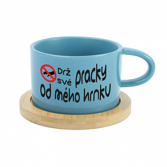 DRŽ SVÉ PRACKY OD MÉHO HRNKU - modrý hrníček makronka 200 ml