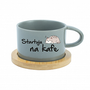STARTUJU NA KAFE - šedý hrníček makronka 200 ml STARTUJU NA KAFE - šedý hrníček makronka 200 ml