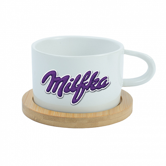 MILFKA - bílý hrníček makronka 200 ml