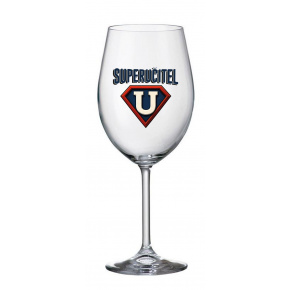 SUPERUČITEL (ZNAK) - čirá sklenice na víno 350 ml