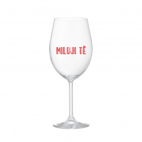 MILUJI TĚ - čirá sklenice na víno 350 ml