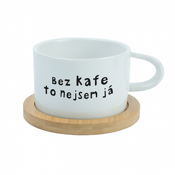 BEZ KAFE TO NEJSEM JÁ - bílý hrníček makronka 200 ml