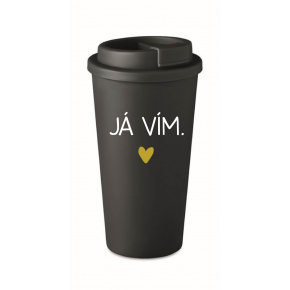 JÁ VÍM. - černý termohrnek 475 ml
