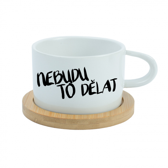 NEBUDU TO DĚLAT - bílý hrníček makronka 200 ml
