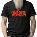 Pánské bavlněné tričko s potiskem - DĚDA (ROCK) - černé