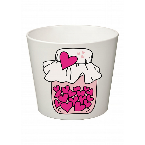 SKLENICE SE SRDÍČKY - malý květináč 