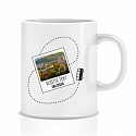 Personalizovaný klasický bílý keramický hrníček 300 ml s fotkou a cestovatelským motivem 