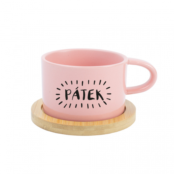 PÁTEK - růžový hrníček makronka 200 ml