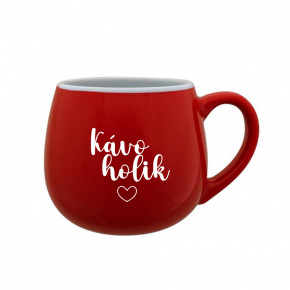 KÁVOHOLIK - červený keramický hrníček 300 ml