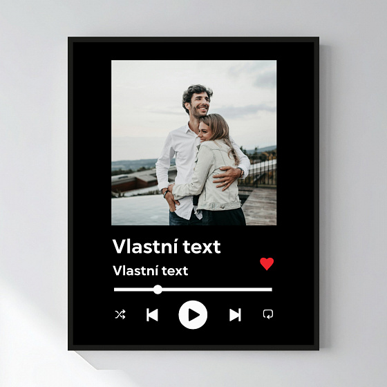 Personalizovaný magický fotoobraz v rámu - 50x70 - hudební přehrávač