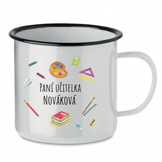 Personalizovaný retro plecháček pro paní učitelku/pana učitele (pomůcky)