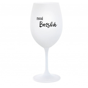 PANÍ BOŽSKÁ - bílá  sklenice na víno 350 ml