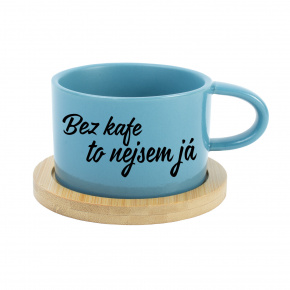 BEZ KAFE TO NEJSEM JÁ - modrý hrníček makronka 200 ml