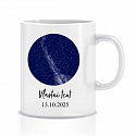 Personalizovaný klasický bílý keramický hrníček 300 ml s hvězdnou mapou