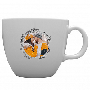 Personalizovaný MEGA XXL keramický hrnek 1000 ml s květinovým orámováním Personalizovaný MEGA XXL keramický hrnek 1000 ml s květinovým orámováním