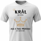 Pánské bavlněné tričko s potiskem - KRÁL BEZ TRŮNU - bílé 