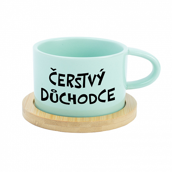 ČERSTVÝ DŮCHODCE - mint hrníček makronka 200 ml