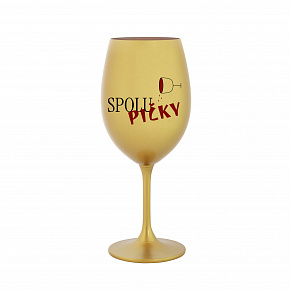 SPOLUPIČKY - zlatá sklenice na víno 350 ml SPOLUPIČKY - zlatá sklenice na víno 350 ml