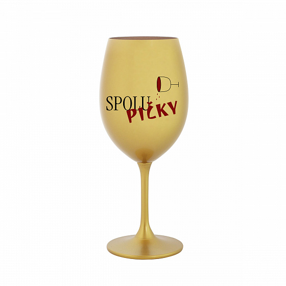 SPOLUPIČKY - zlatá sklenice na víno 350 ml