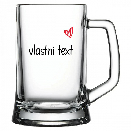 Vlastní text na pivní sklenici