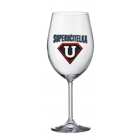 SUPERUČITELKA (ZNAK) - čirá sklenice na víno 350 ml