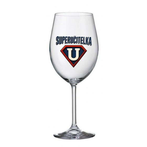 SUPERUČITELKA (ZNAK) - čirá sklenice na víno 350 ml