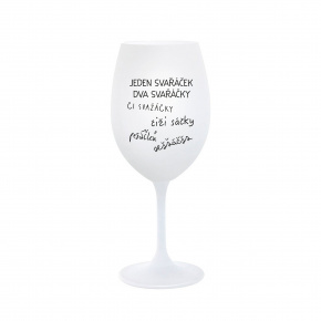 SVAŘÁČEK - bílá  sklenice na víno 350 ml