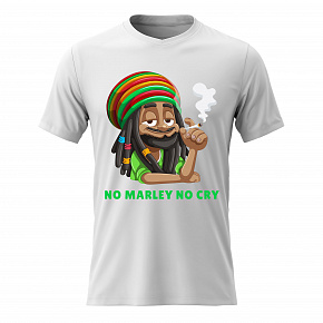 Pánské bavlněné tričko s potiskem - BOB MARLEY - bílé