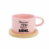 DÁME KAFE? DÁME. - růžový hrníček makronka 200 ml