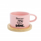 DÁME KAFE? DÁME. - růžový hrníček makronka 200 ml