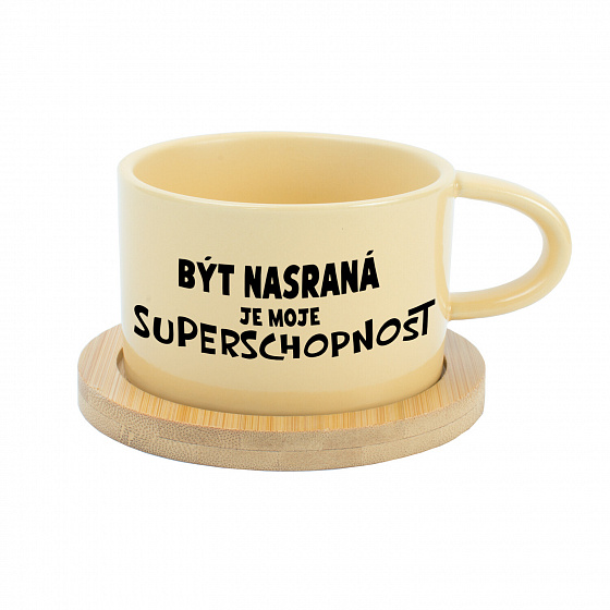 BÝT NASRANÁ JE MOJE SUPERSCHOPNOST - žlutý hrníček makronka 200 ml