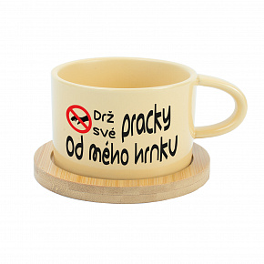 DRŽ SVÉ PRACKY OD MÉHO HRNKU - žlutý hrníček makronka 200 ml