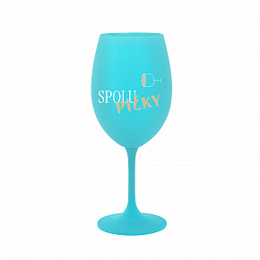 SPOLUPIČKY - tyrkysová sklenice na víno 350 ml SPOLUPIČKY - tyrkysová sklenice na víno 350 ml