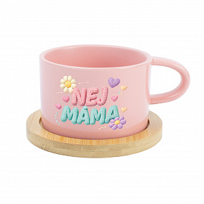 NEJ MÁMA - růžový hrníček makronka 200 ml