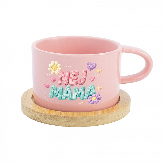 NEJ MÁMA - růžový hrníček makronka 200 ml