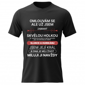 Pánské bavlněné tričko s potiskem - ZABRANÝ SVĚLOU HOLKOU - černé Pánské bavlněné tričko s potiskem - ZABRANÝ SVĚLOU HOLKOU - černé